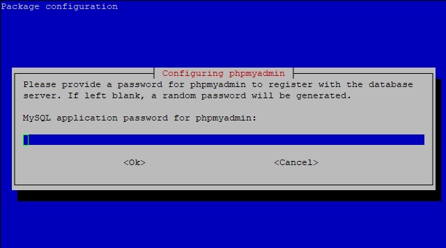 configuring phpmyadmin password