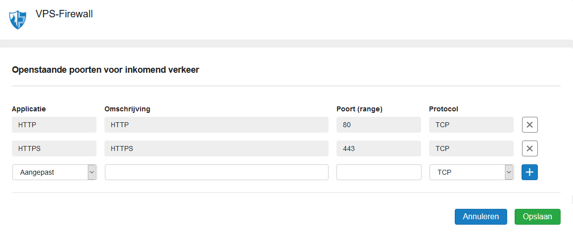 VPS-Firewall IP poort