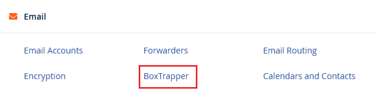 cpanel email boxtrapper button