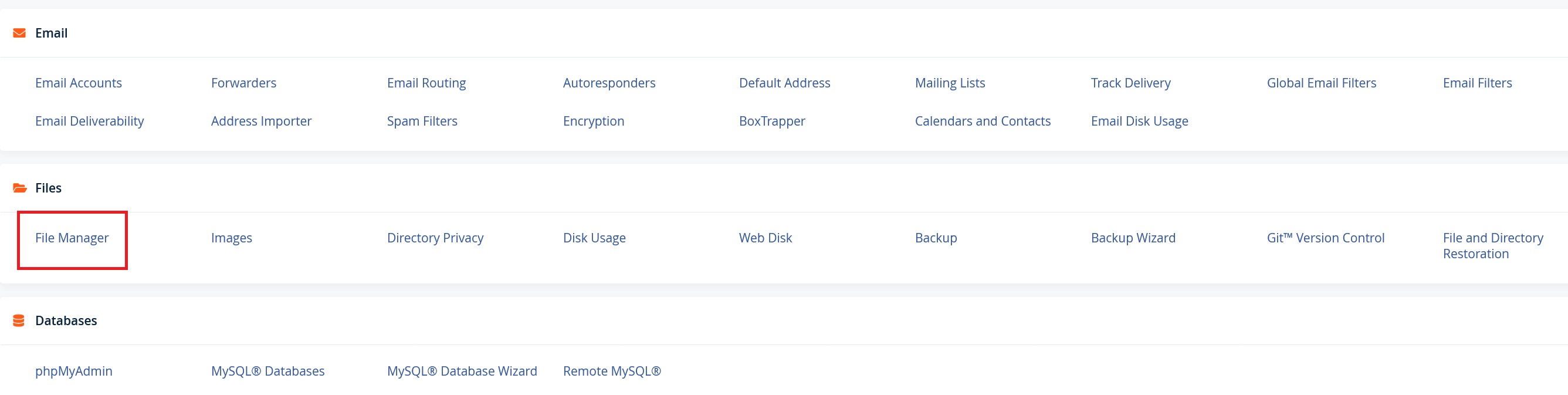 cpanel files file manager