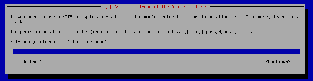 debian9 installation choose proxy
