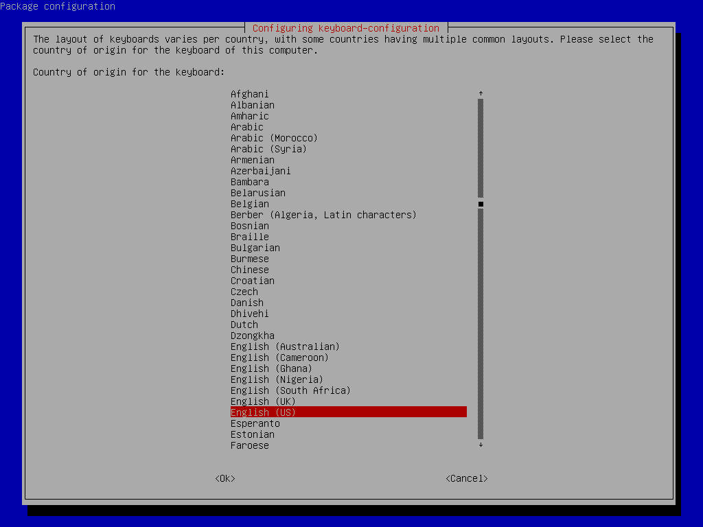 Changing the keyboard language in Debian 9 TransIP