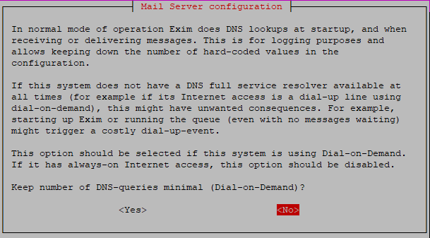 exim reconfigure dns lookups