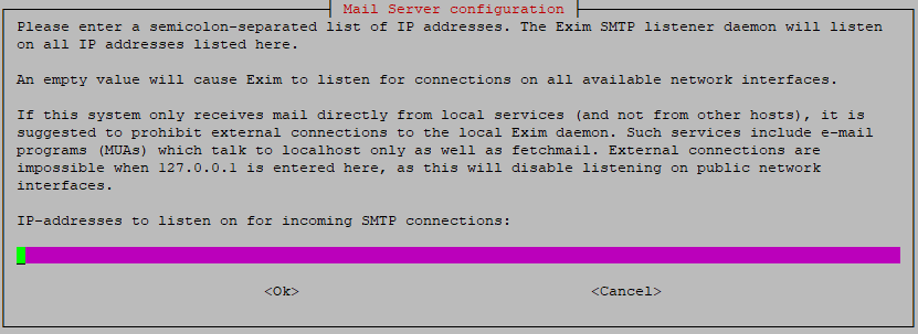 exim reconfigure ips