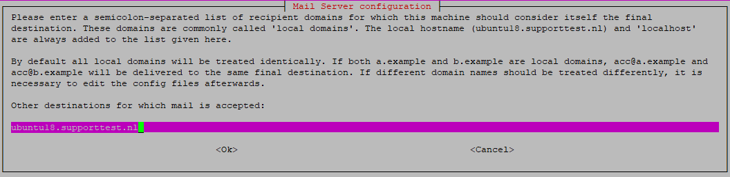 exim configuration - local domains