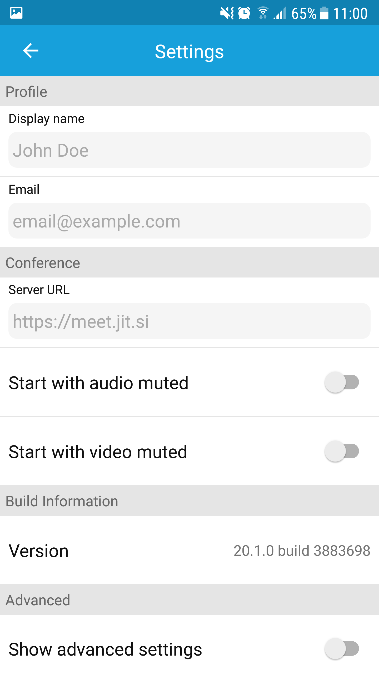 jitsi mobile settings