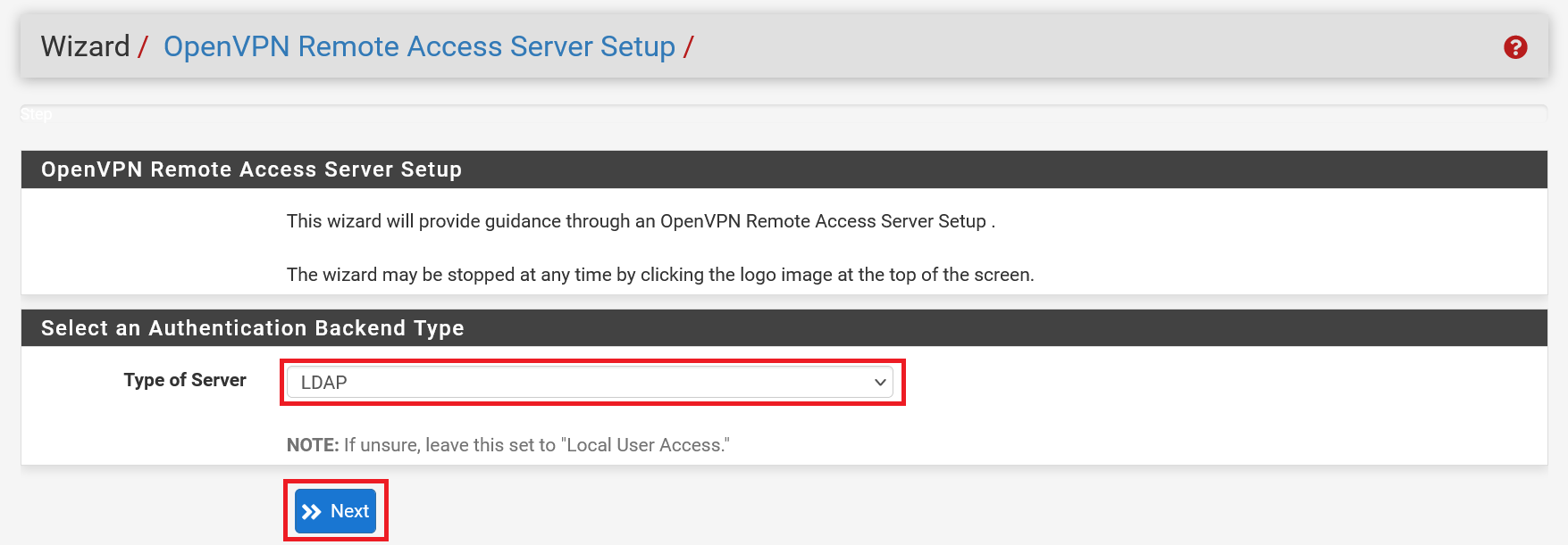 pfsense openvpn wizard