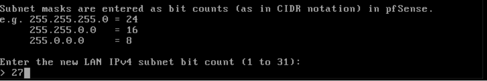 pfsense shell set interface ip subnet