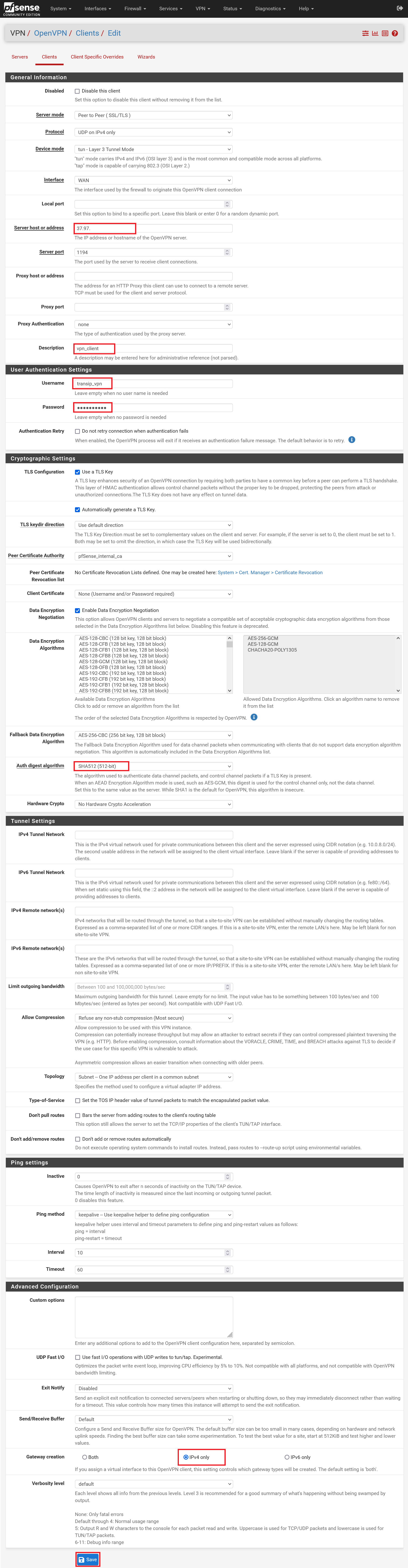 pfsense openvpn clients edit