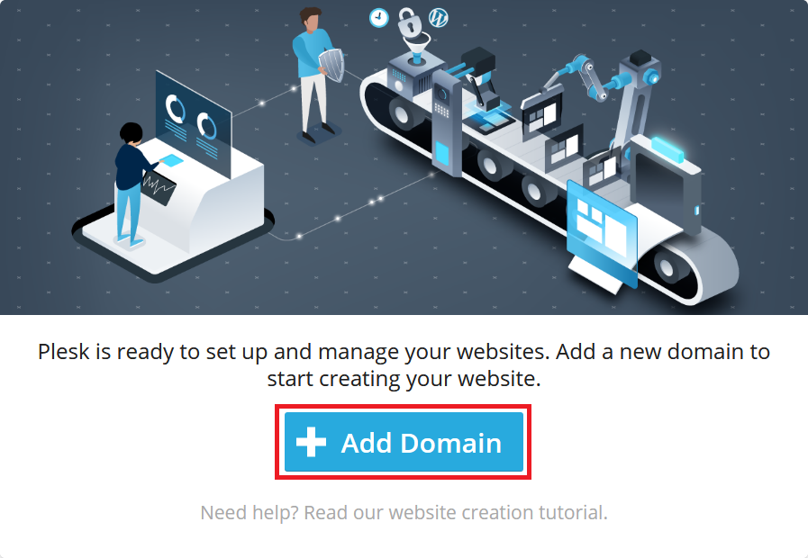 plesk add first domain