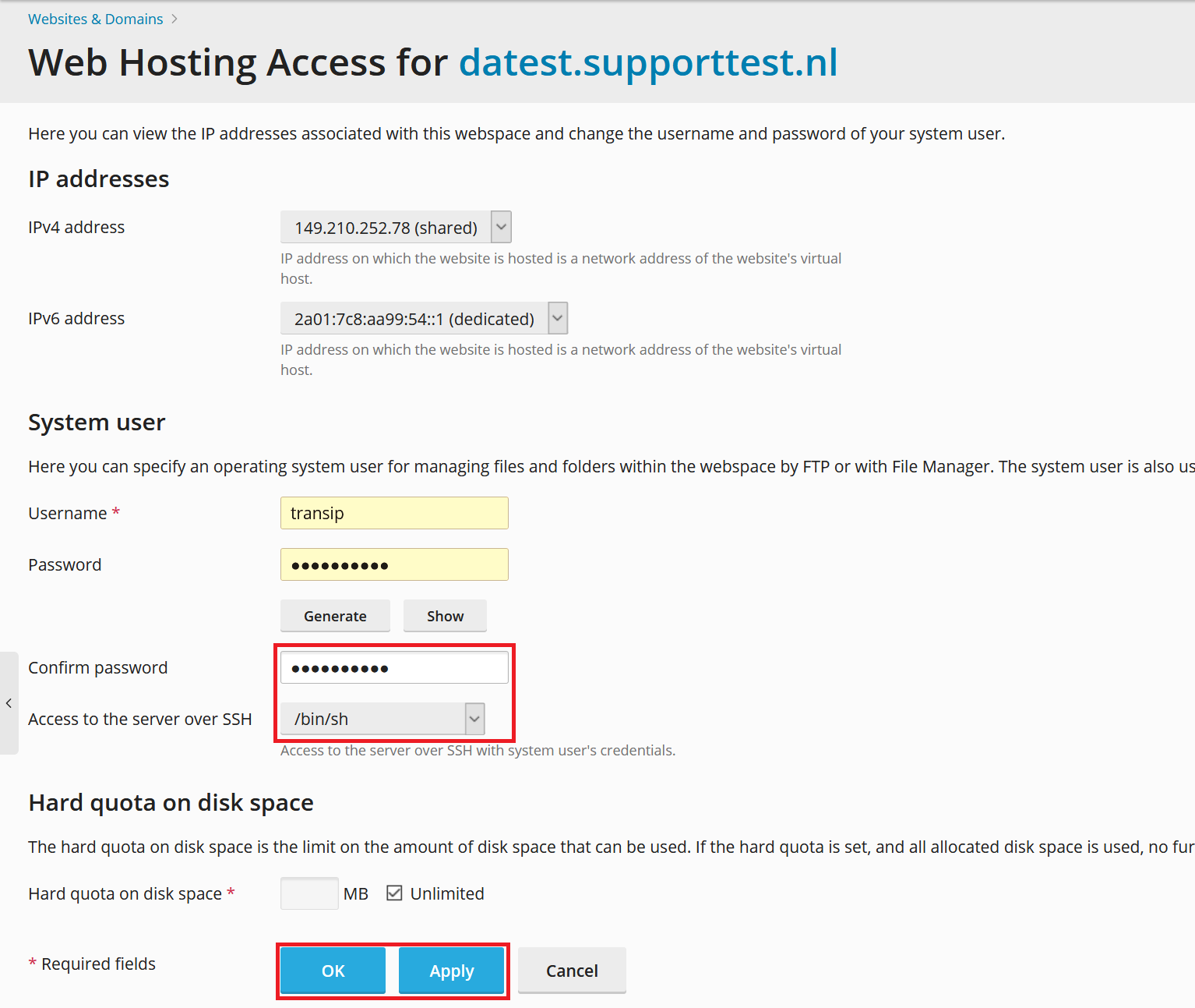 plesk web hosting access