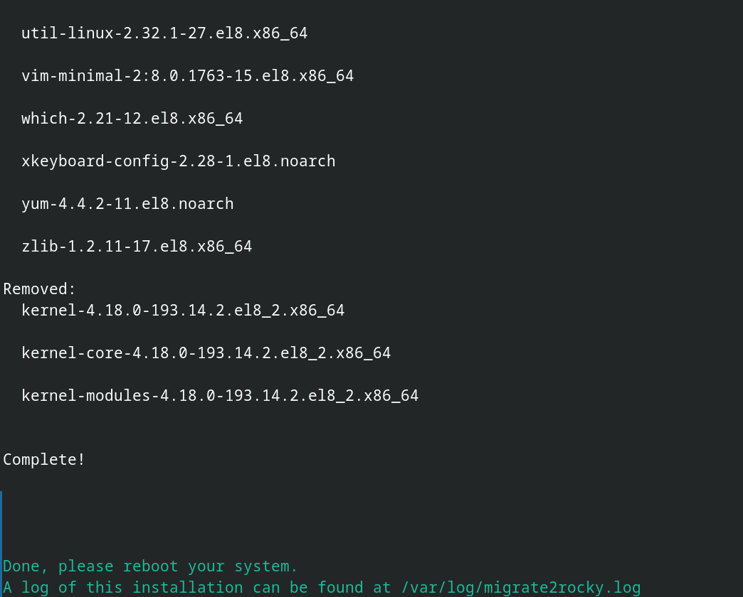 centos to rocky linux upgrade
