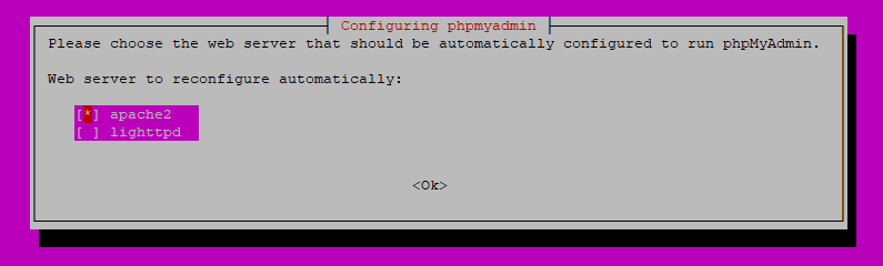 configuring phpmyadmin webserver