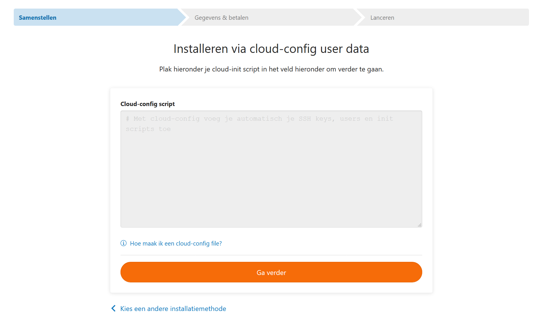 fast installs cloud config