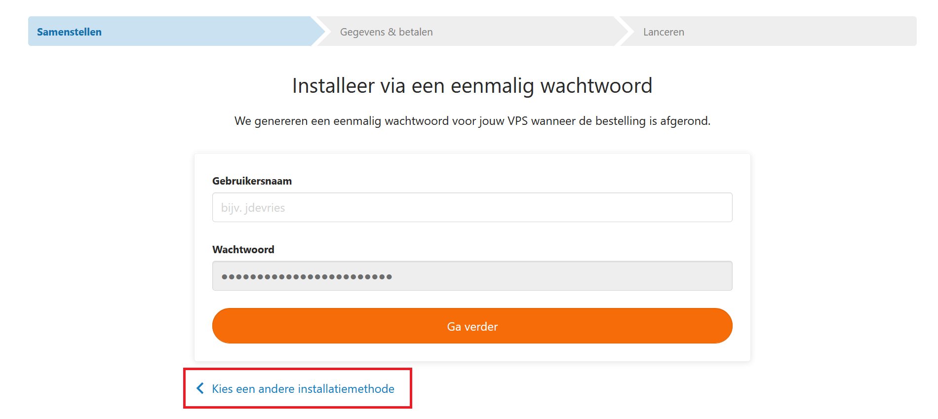 fast installs wachtwoord