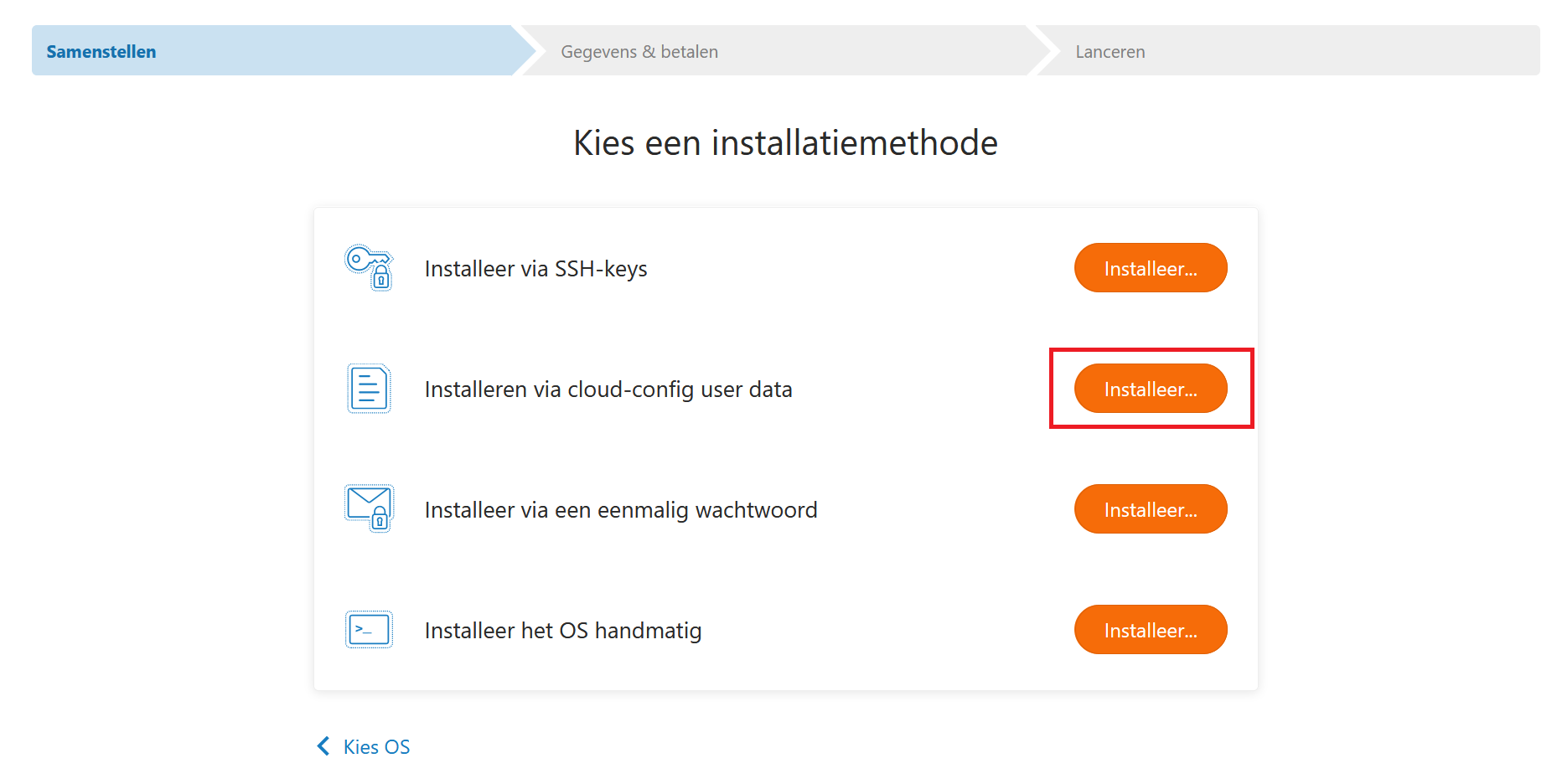 fast installs kies methode cloud config