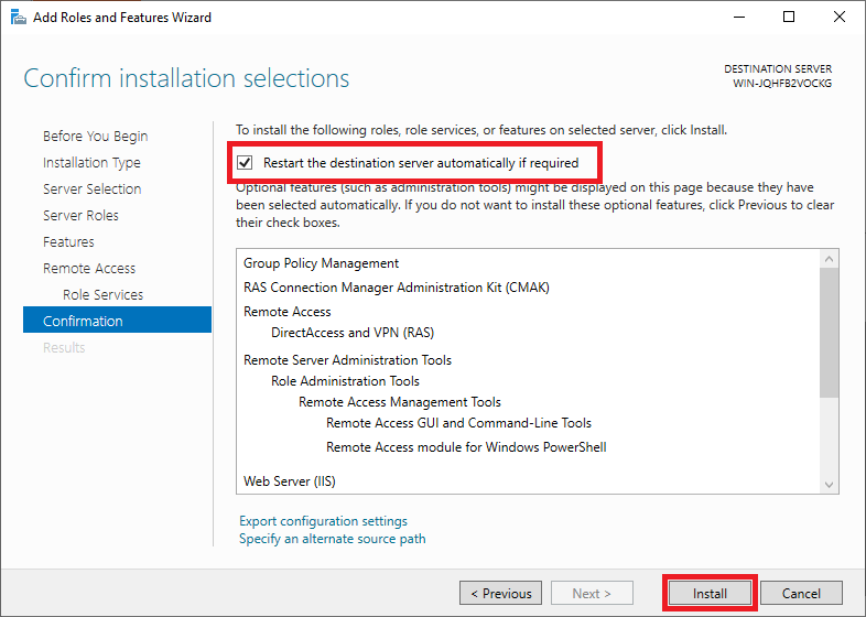 windows add remote access role confirmation