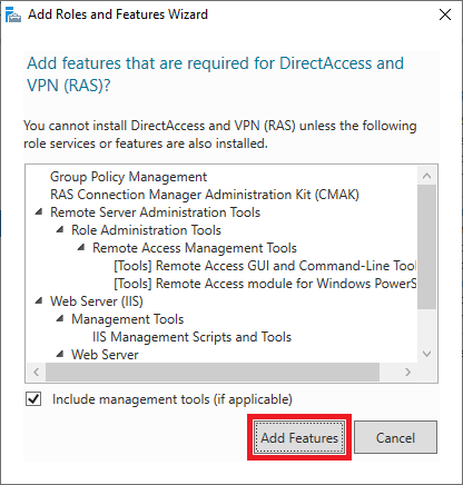 windows add directaccess features