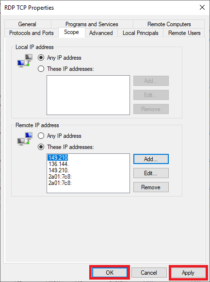 windows firewall advanced apply save rule