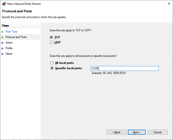 windows firewall rdp protocol port