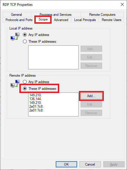 windows firewall rule scope