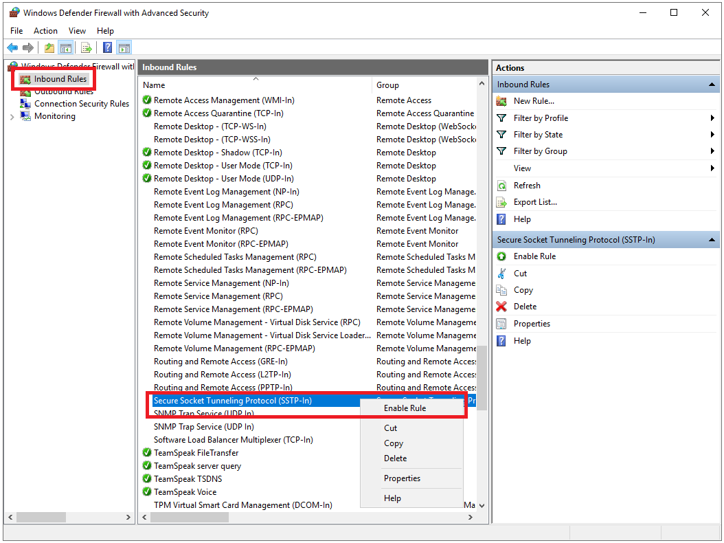 windows firewall sstp rule