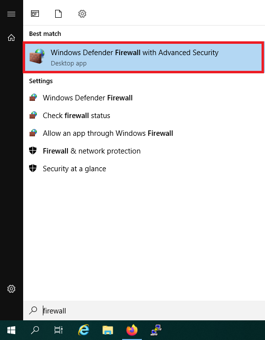 windows search for firewall with advanced features