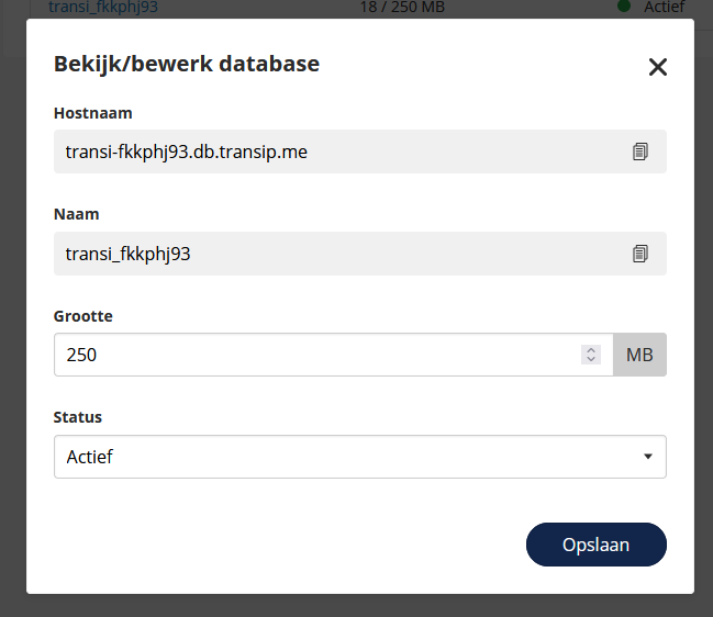 Maak de database aan