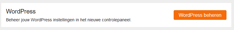 Klik op wordpress beheren