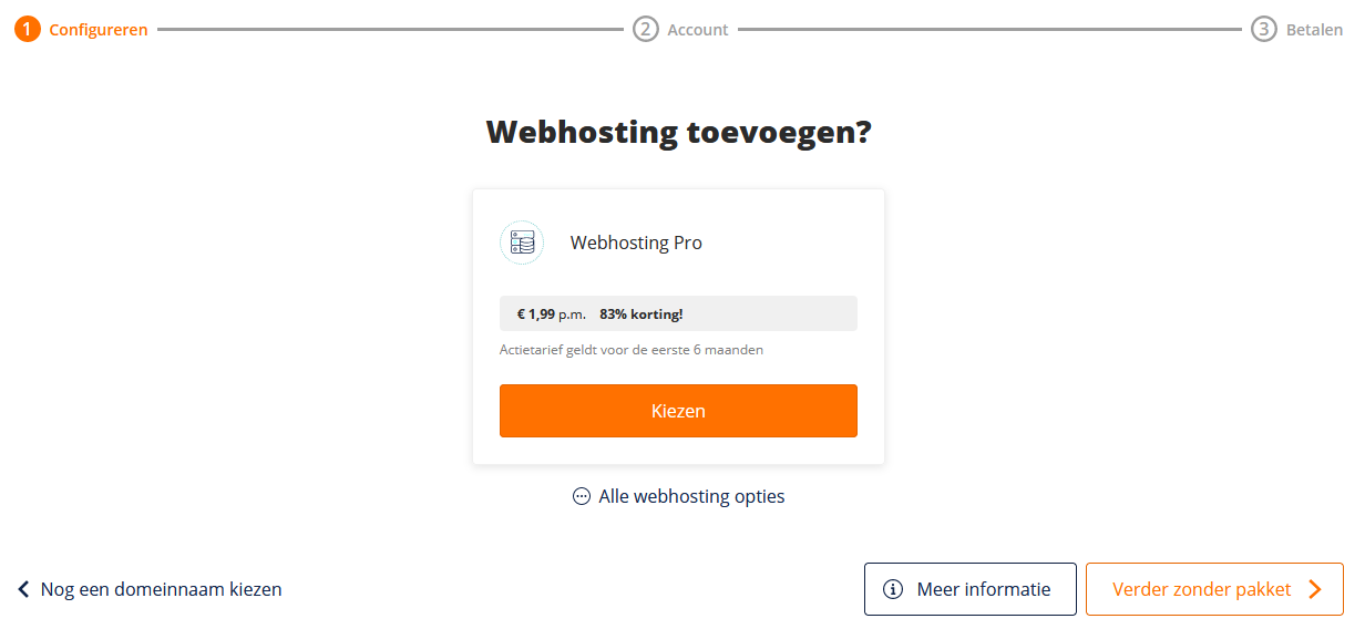 Kies een webhostingpakket