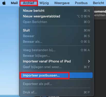 Importeer je mbox back-up naar mail op mac