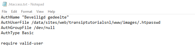 Sla het .htaccess bestand op