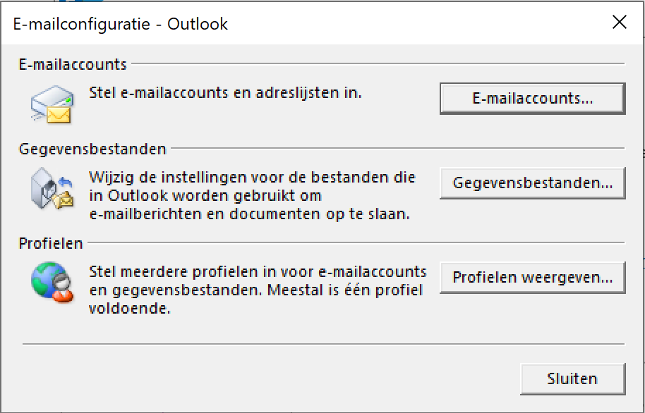 klik op e-mailaccounts