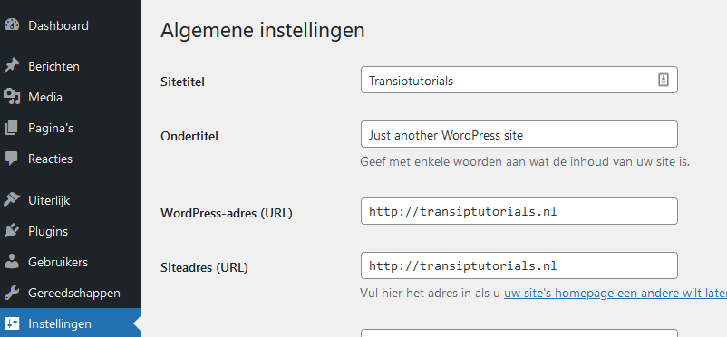 Wijzig je WordPress adres en siteadres