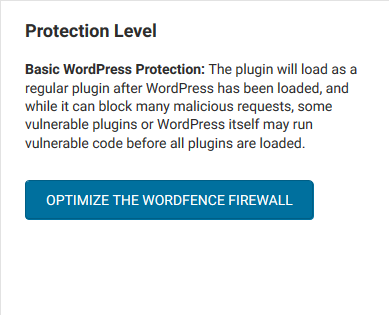 wordpress wordfence protection level