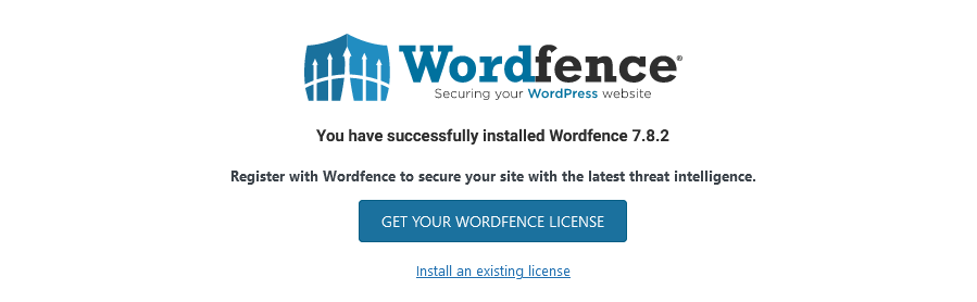 kies get your wordfence license wanneer je deze nog niet hebt