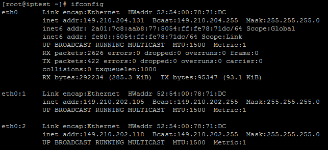 centos 6 ifconfig added ip