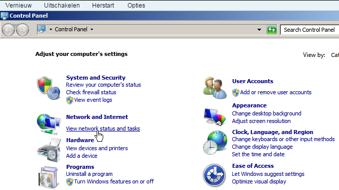 windows 2008 control panel