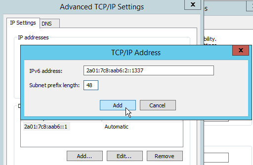 windows 2012 ipv6 add ipv6 address