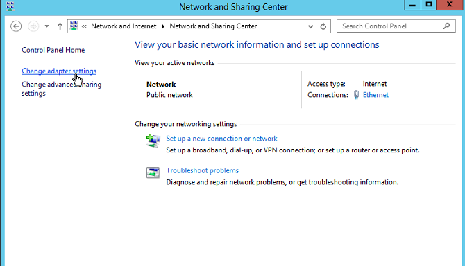 windows 2012 network center